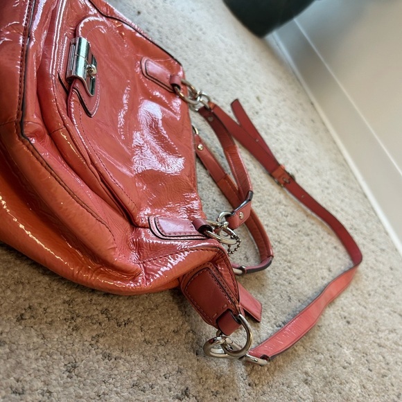 Coach “Kristen” pink patent Leather Shoulder Bag very good condition scuffs - Picture 5 of 16